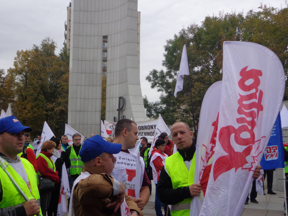 LOS wspierał górników protestujących przed Sejmem RP